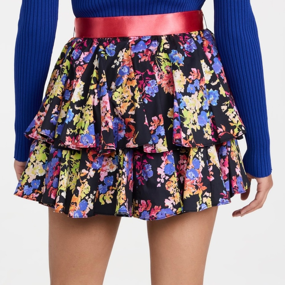 NEW CAROLINE CONSTAS FLORAL PRINT MINI SKIRT - Picture 7 of 10